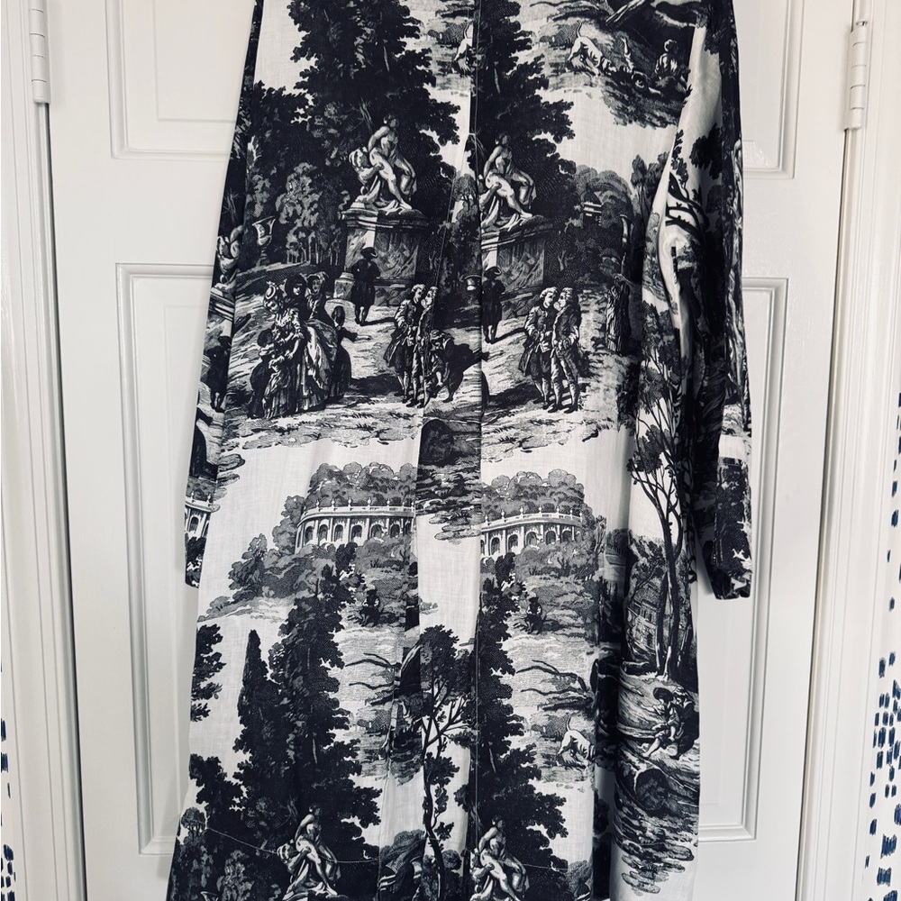 COS Black and White Scenic Print Midi Dress - Picture 5 of 7